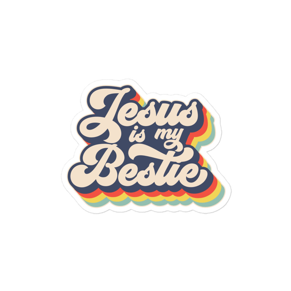 Jesus is my Bestie Bubble-Free Stickers